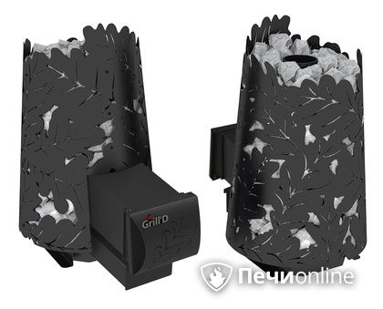 Дровяная печь-каменка GrillD Dubravo mini long black в Махачкале