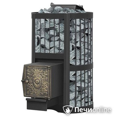 Дровяная банная печь Везувий Ураган Стандарт 22 (ДТ-4) с закрытой каменкой чугун в Махачкале