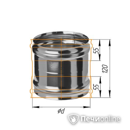 Дымоход Феррум Адаптер ММ для печи нержавеющий 08 d-120 в Махачкале